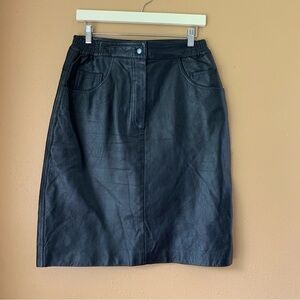 Vintage Excelled black leather skirt